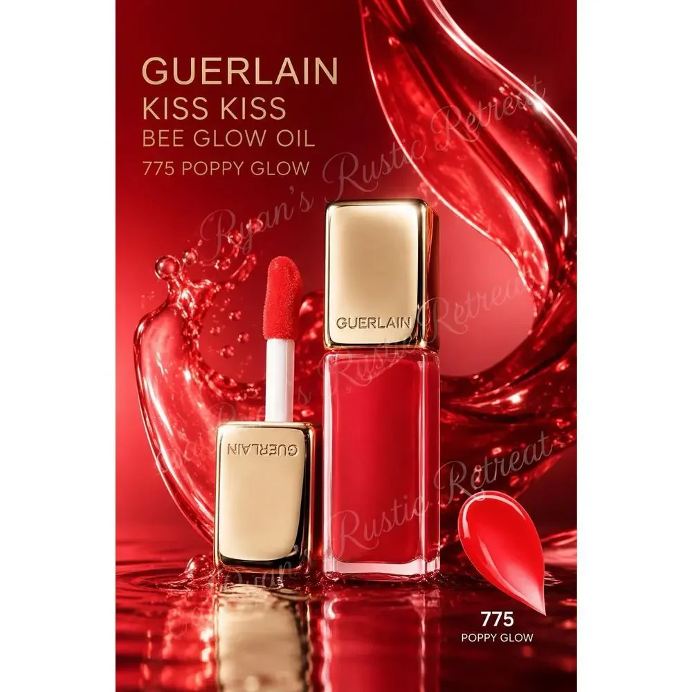 Guerlain - Kiss Kiss - Bee Glow Oil - Shade: 775 Poppy Glow - 0.32 fl oz/ 9.5 mL